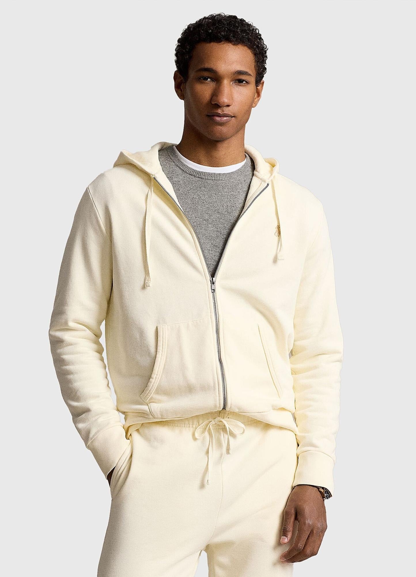 Felpa in misto cotone con zip e cappuccio 710916692 003 RALPH LAUREN 