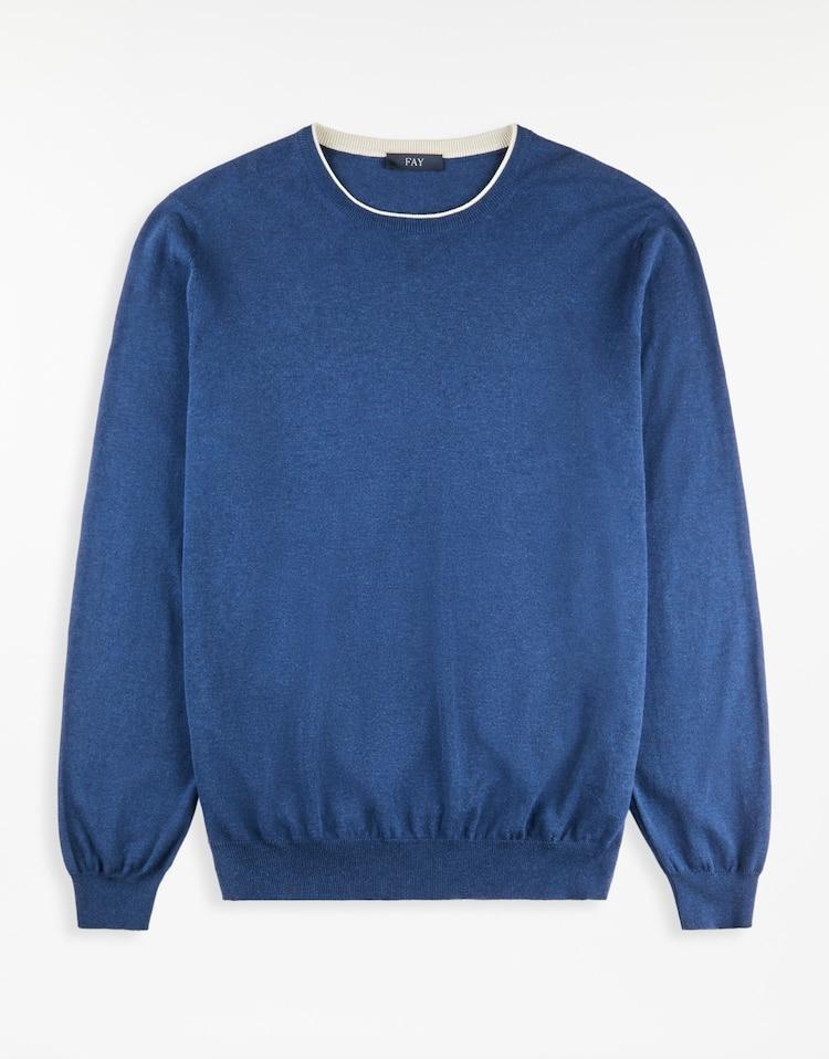 Pull Girocollo in Cotone<BR/> NMMC1501730VHY 043A FAY 
