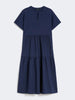 Abito a balze in jersey di cotone - BLU