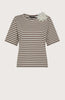 T-shirt donna in jersey di cotone a righe