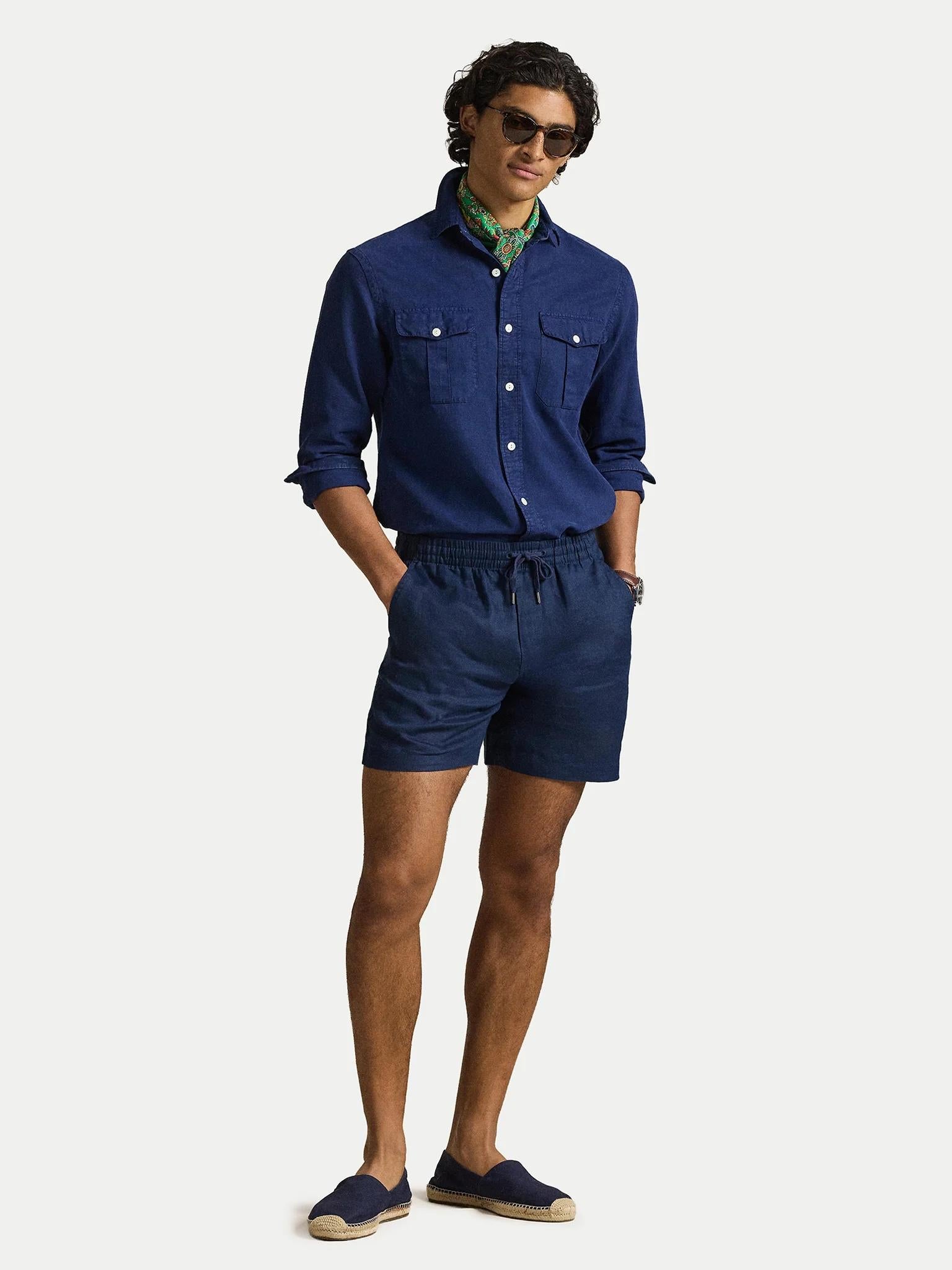 Pantaloncini puro lino con coulisse 710P08205 001 RALPH LAUREN 