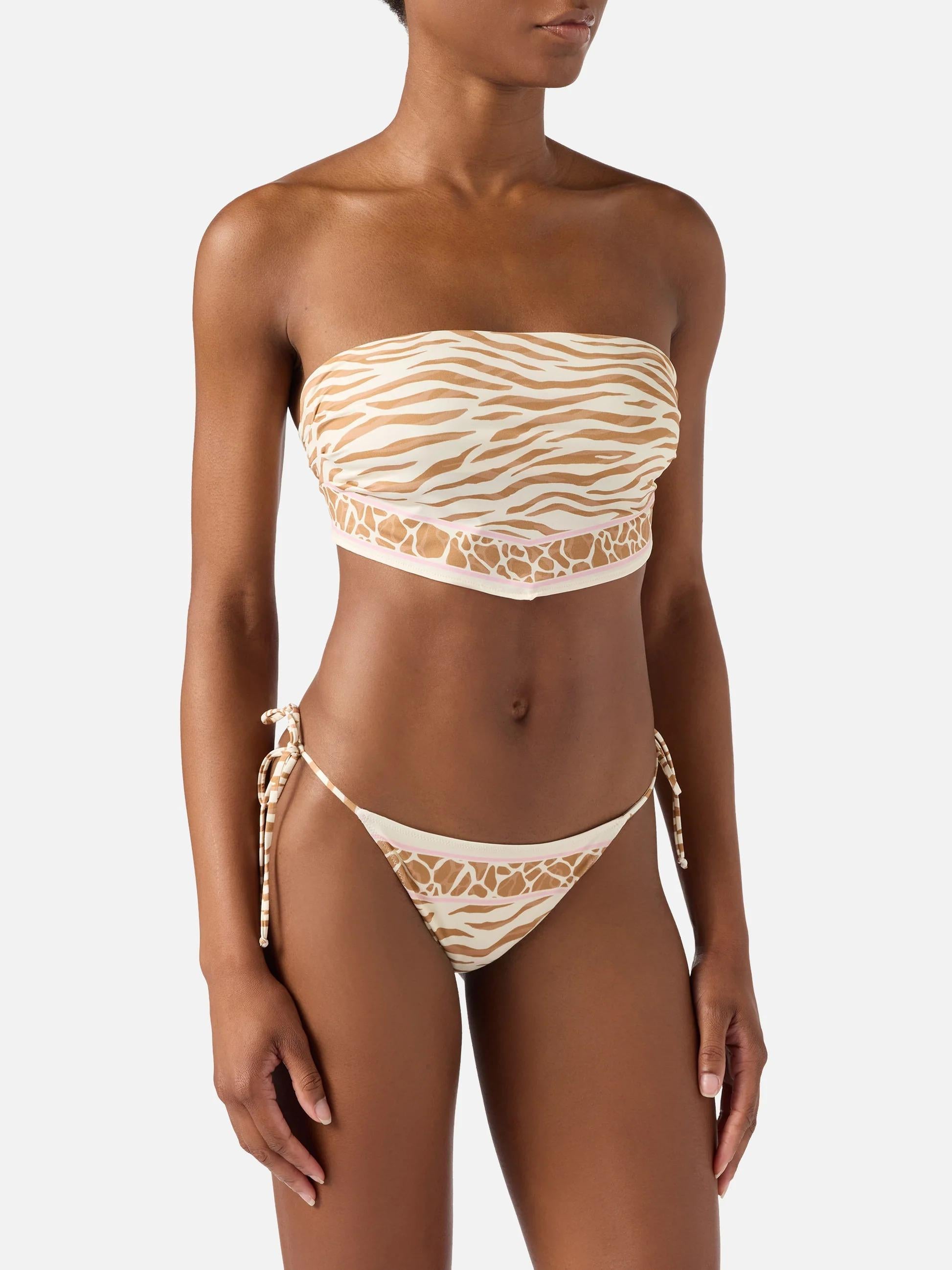 Bikini Rio Marielle con stampa animalier beige<BR/>Select color variant<BR/> MRL0001 09095L MC2 SAINT BARTH 