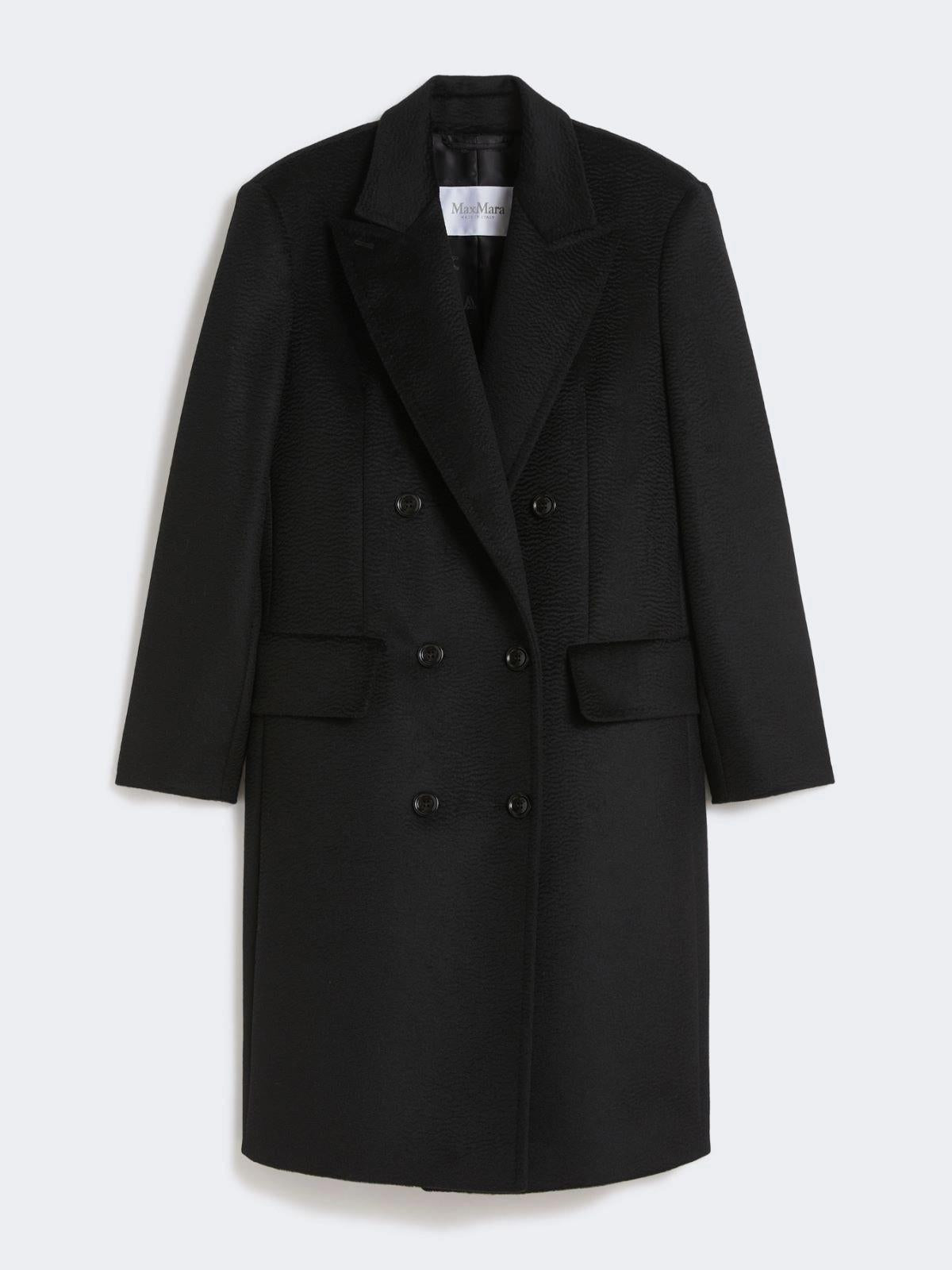 Olimpia Coat in cammello - Nero<BR/> COSA 002 MAX MARA 