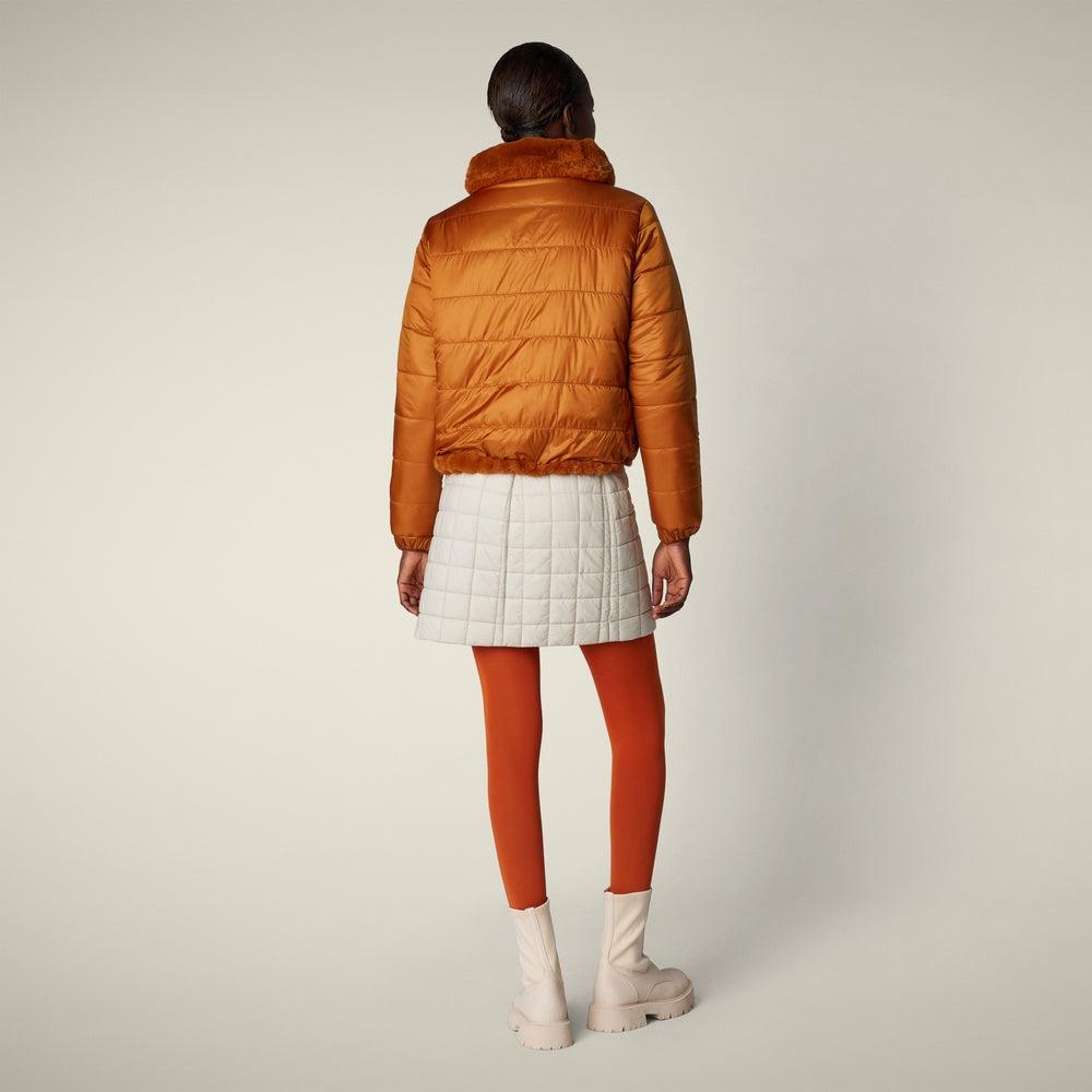 Giacca donna reversibile mod. Margherita marrone caramello D31352W 40044 SAVE THE DUCK 