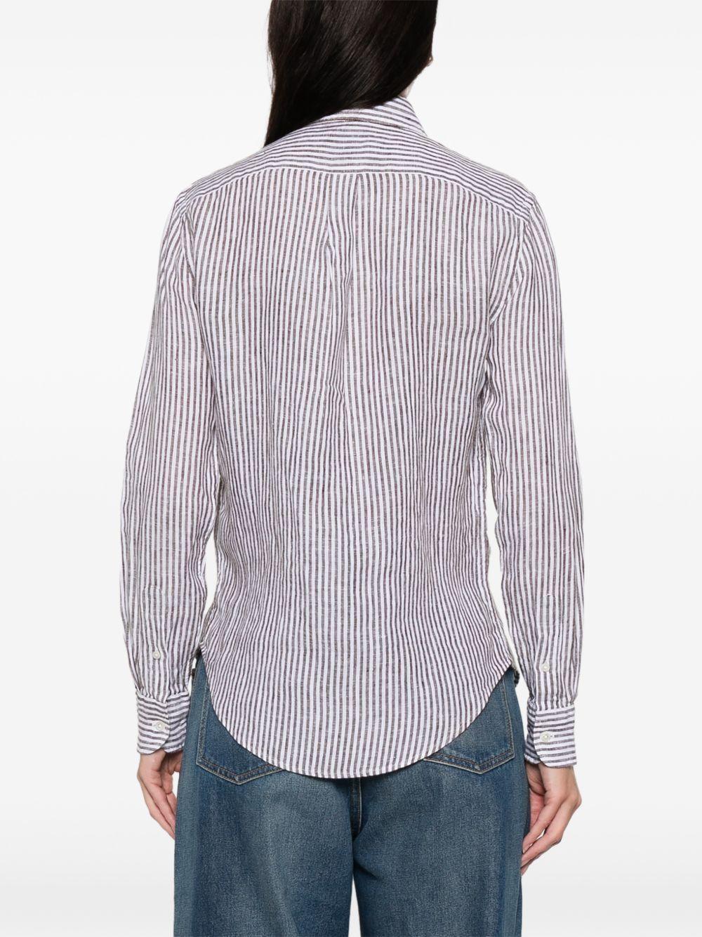 Camicia donna in lino a righe 211A96158 007 RALPH LAUREN 