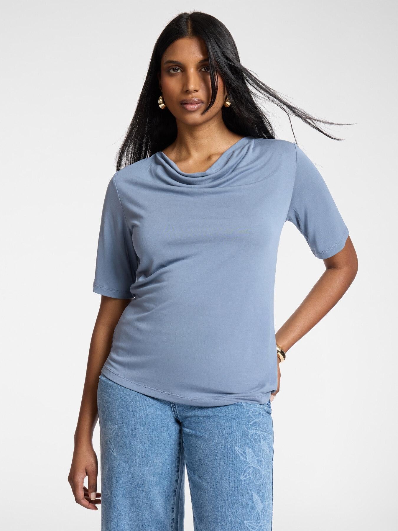 T-shirt con scollo drappeggiato<BR/> G336Z000542N 23 ELENA MIRO 