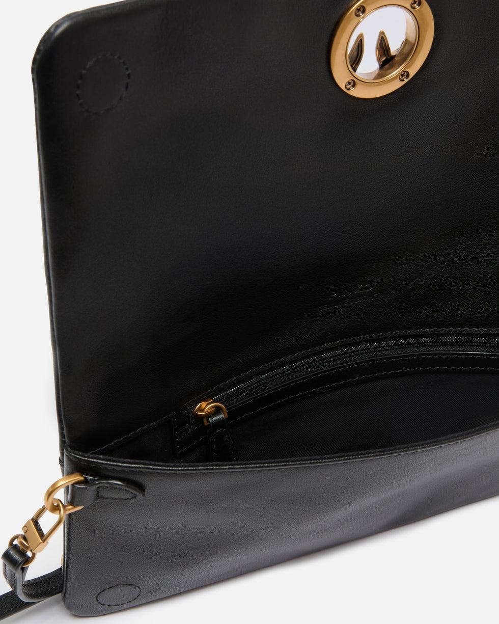Pochette a tracolla media Love Bag Click Soft Horizontal in pelle<BR/> 106022A0QO Z99Q PINKO 