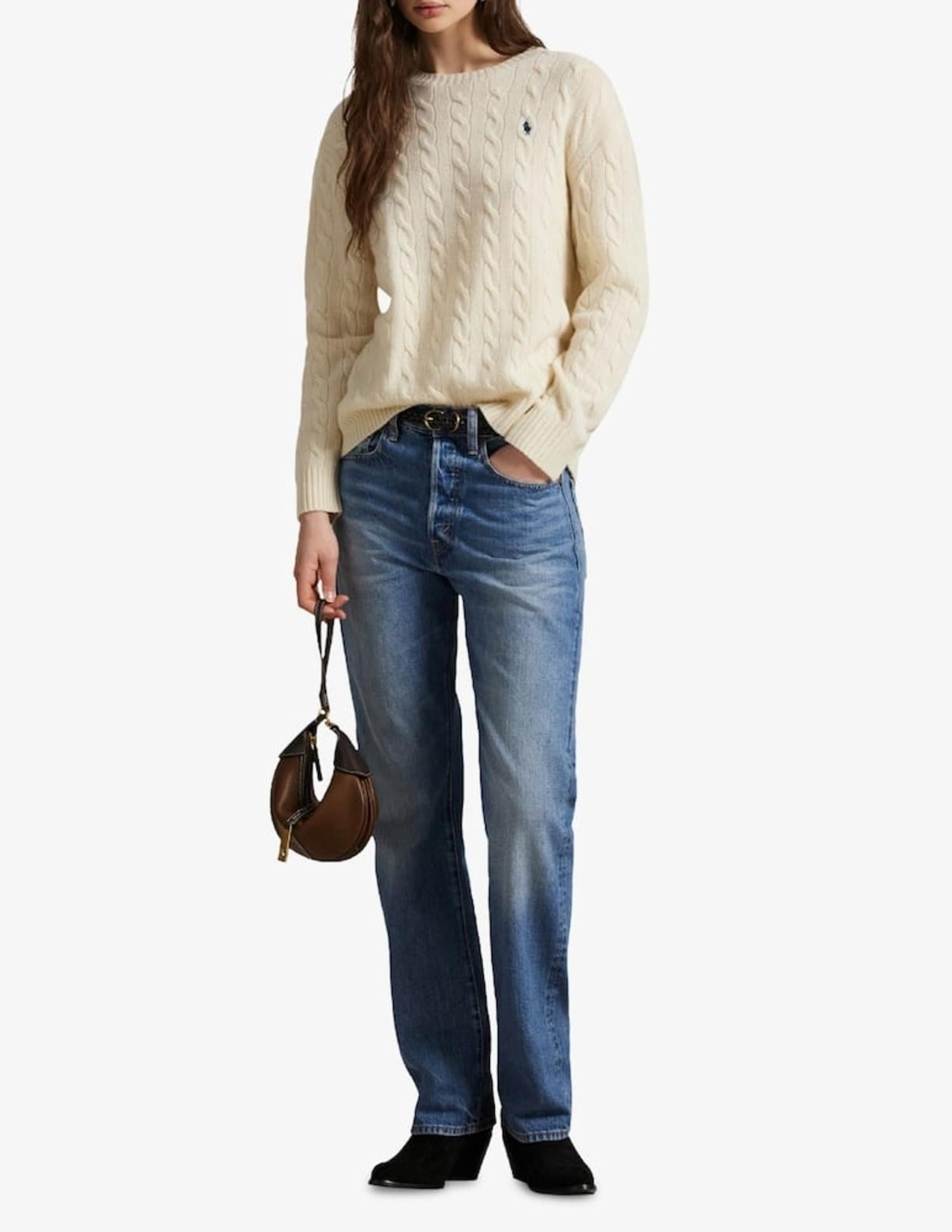 Maglia in misto lana cashmere a trecce 211971865 001 RALPH LAUREN 