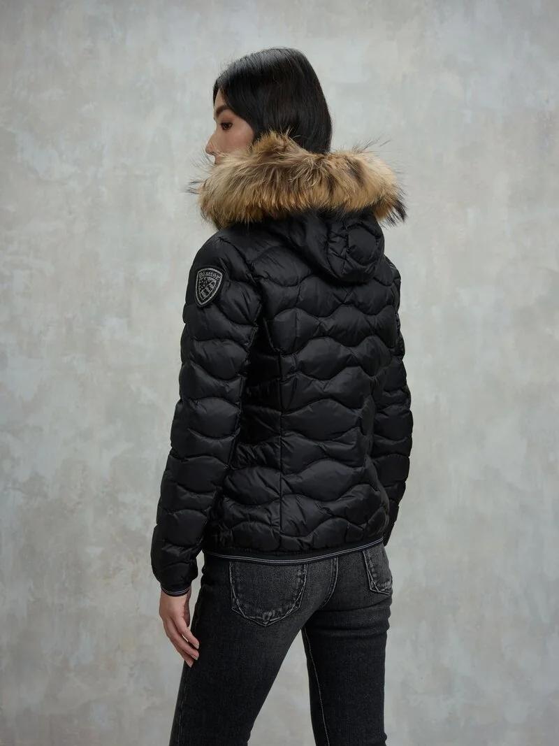 PIUMINO CON BORDO IN PELLICCIA ALDIE<BR/> BLDC03096 6047/999EI BLAUER 