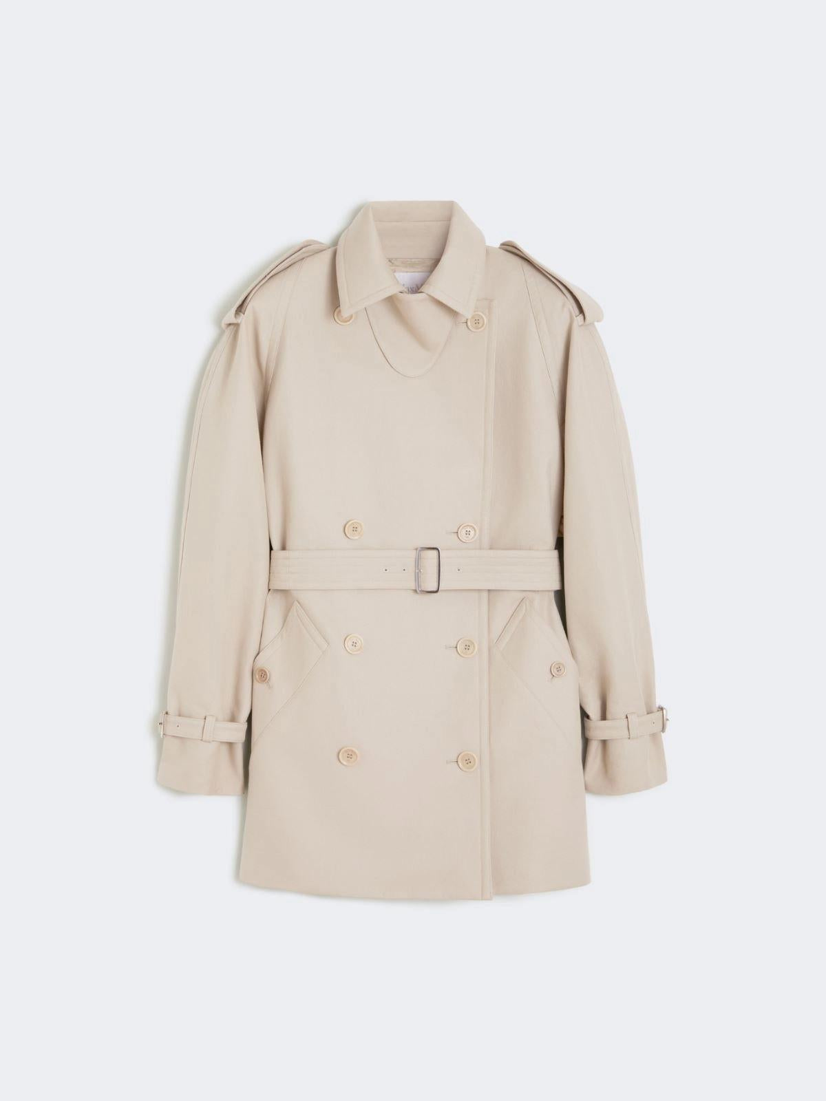 Spolverino corto in cotone - Sabbia<BR/> MXSCACIO 002 MAX MARA SFILATA 