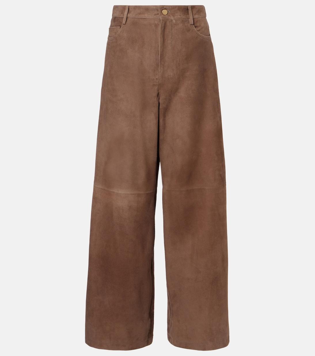 SMMFULMINE<BR/>Pantaloni Fulmine in suede a gamba larga SMMFULMINE 002 S MAX MARA 