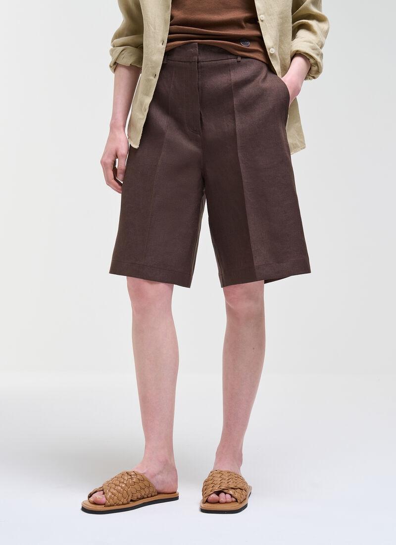 Bermuda in lino<BR/> 09526AZ 768 COLMAR 