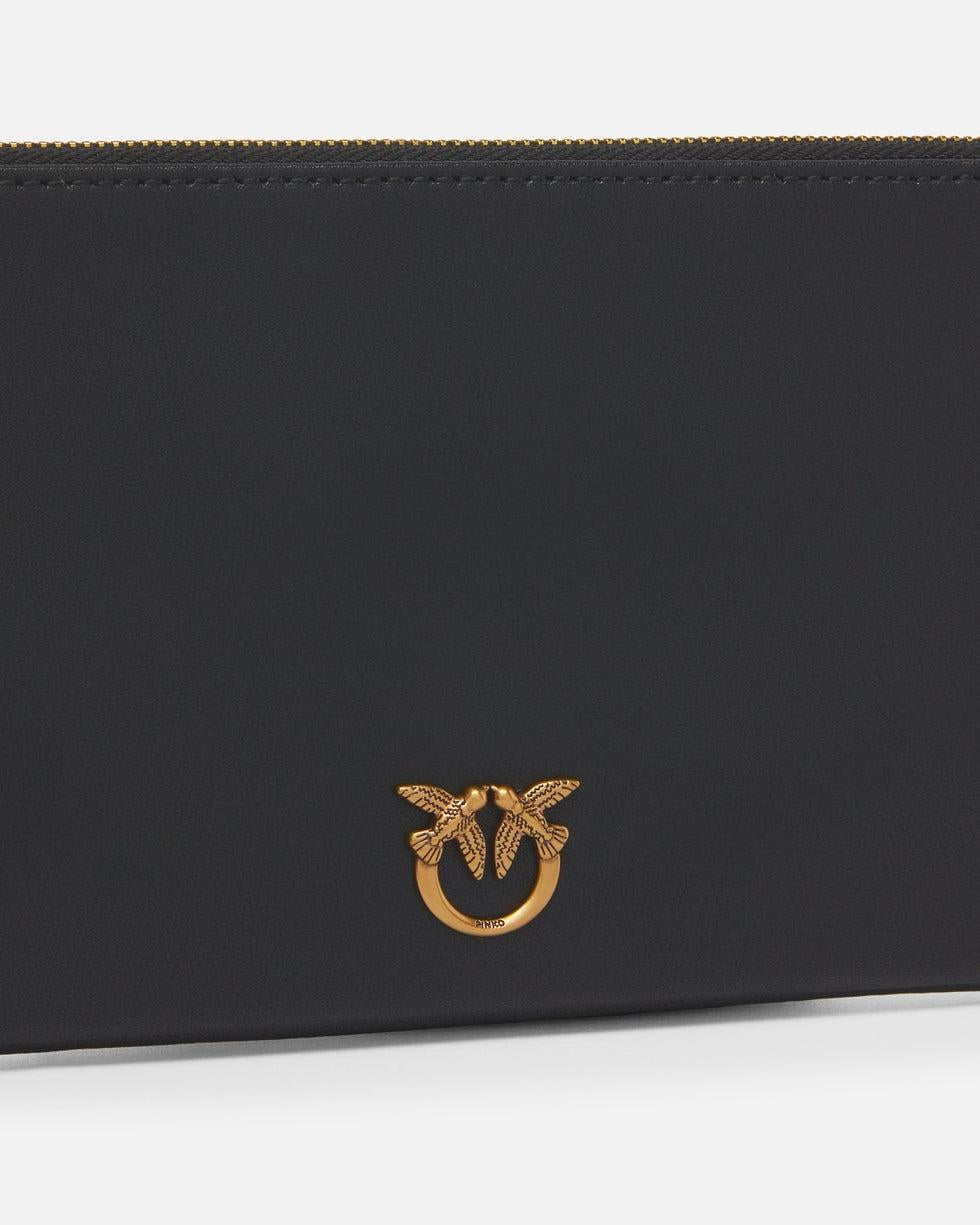 Horizontal Flat Bag in pelle<BR/> 102747A0F1 Z99Q PINKO 