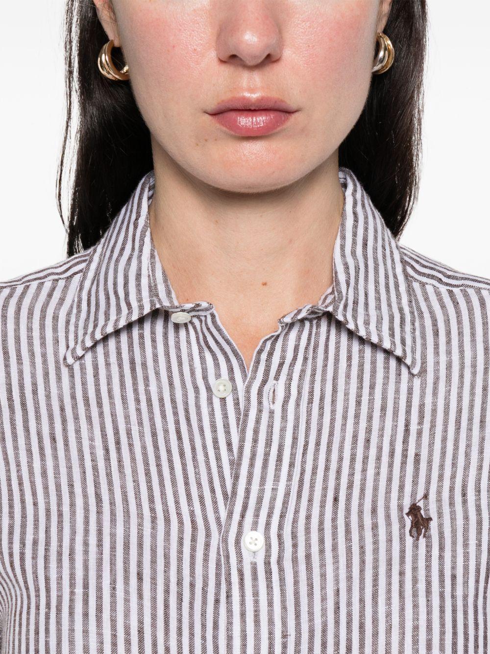 Camicia donna in lino a righe 211A96158 007 RALPH LAUREN 