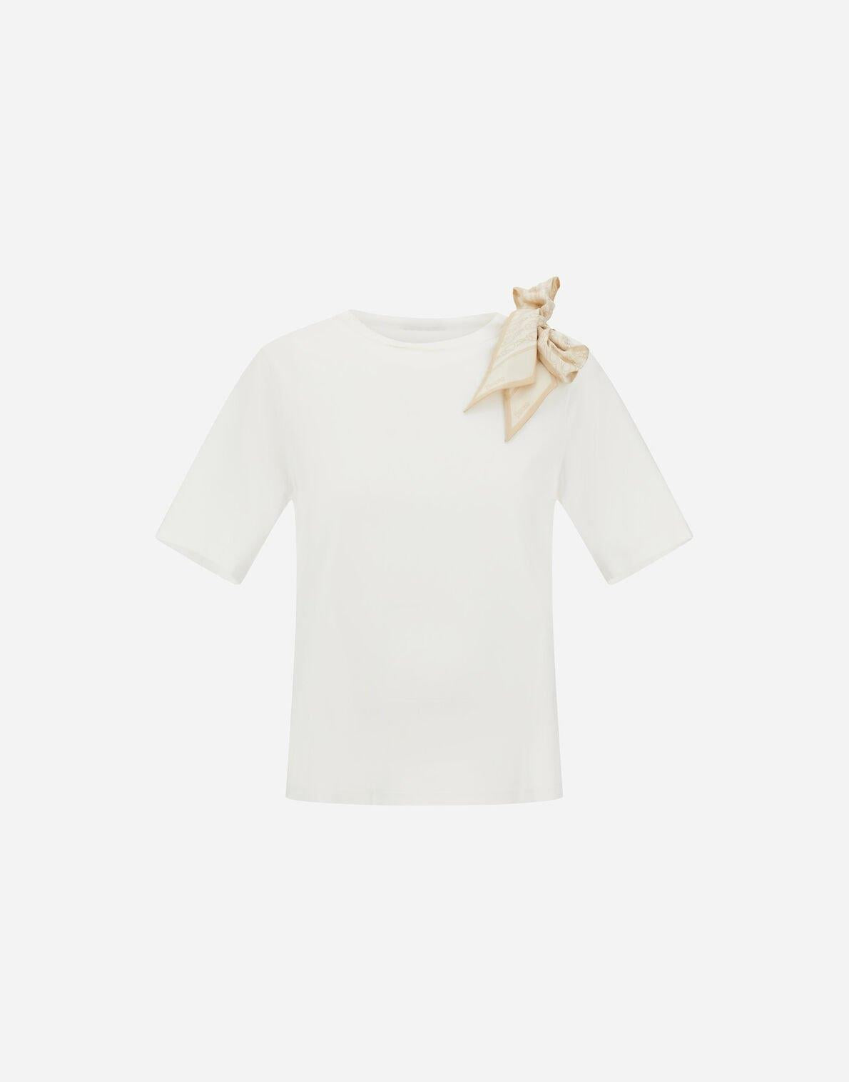 T-SHIRT IN SUPERFINE COTTON STRETCH E FOULARD<BR/> JG000276D52003 1012 HERNO 