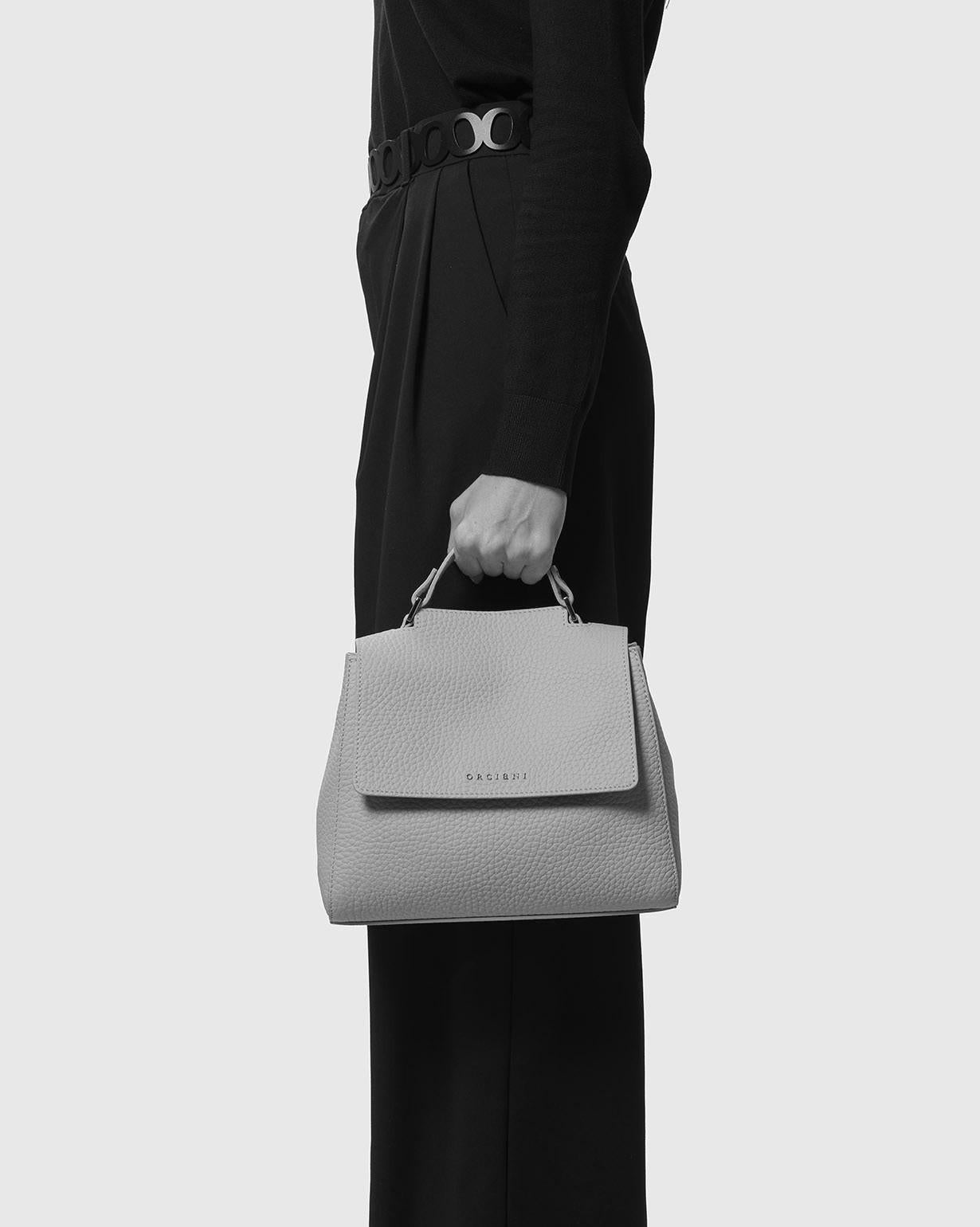 Borsa Sveva Soft Piccola a mano in pelle con tracolla<BR/> B01999SOF CAFFE ORCIANI 