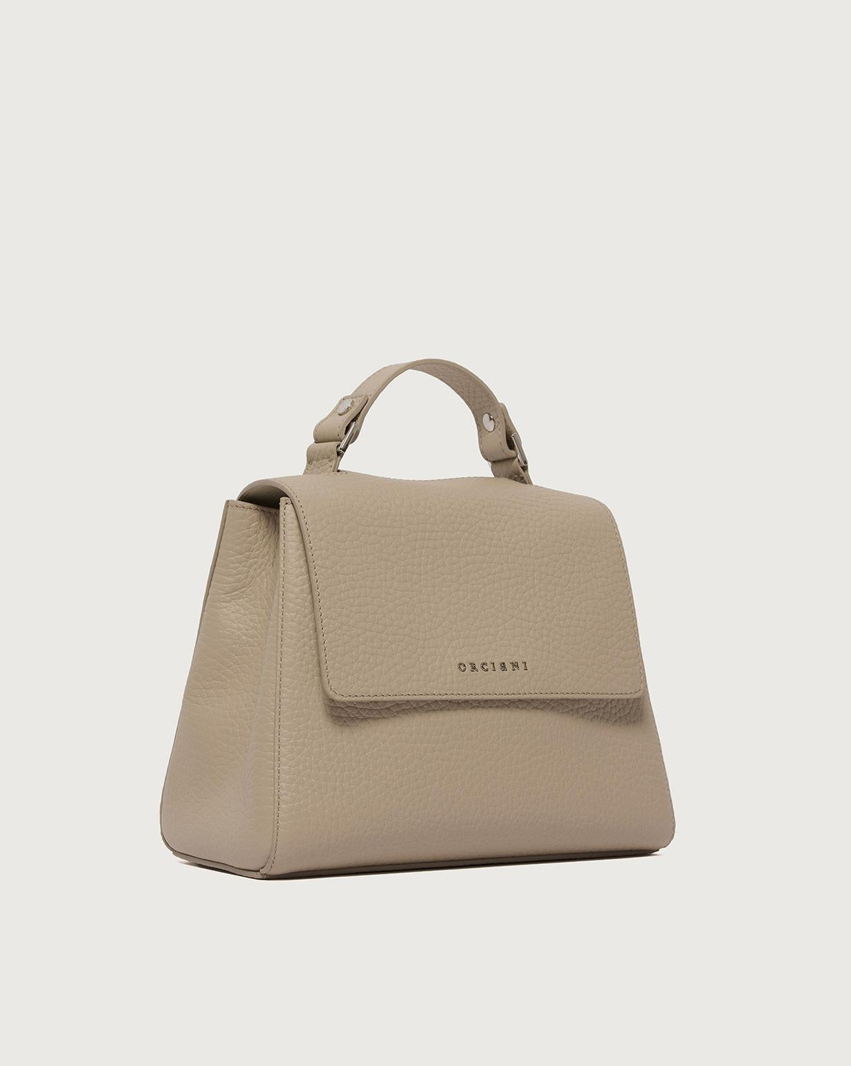 Borsa Sveva Soft Piccola a mano in pelle con tracolla<BR/> B01999SOF SABBIA ORCIANI 