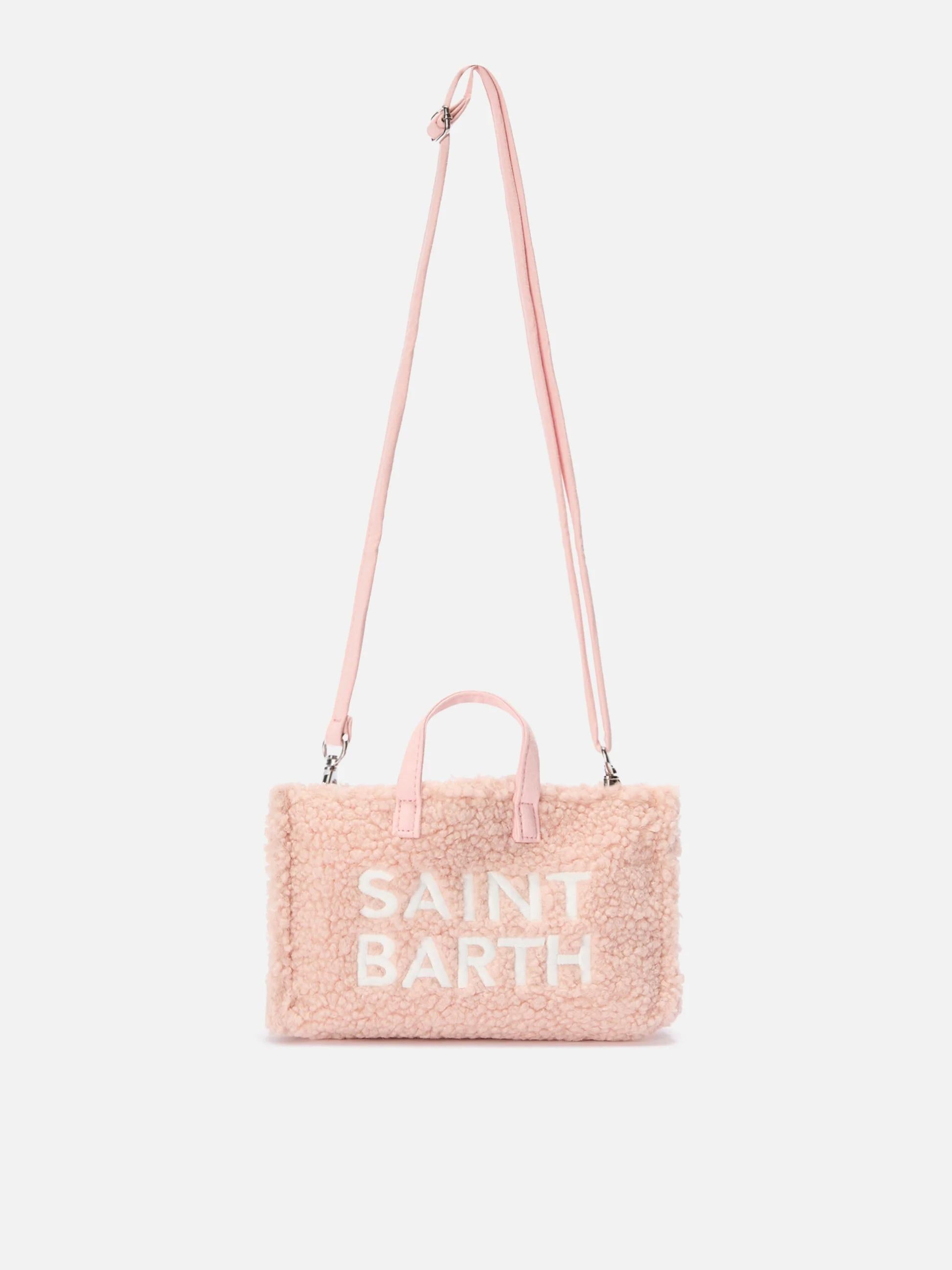 Mini borsa porta telefono Phone Bag Teddy in sherpa rosa<BR/> PHONE004 01494I MC2 SAINT BARTH 
