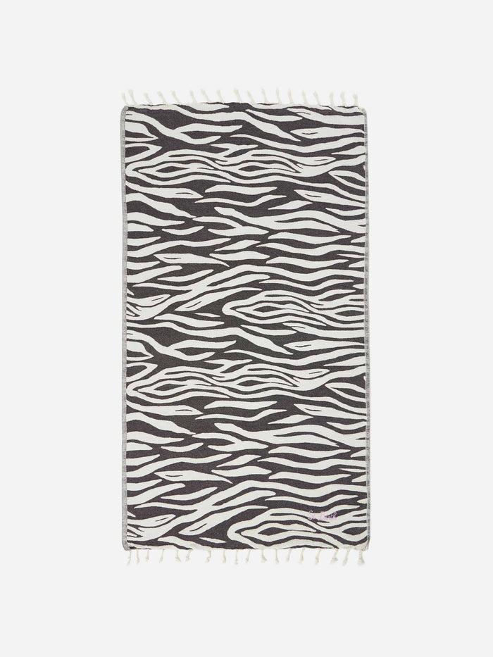 Telo mare Foutas in cotone con jacquard zebrato