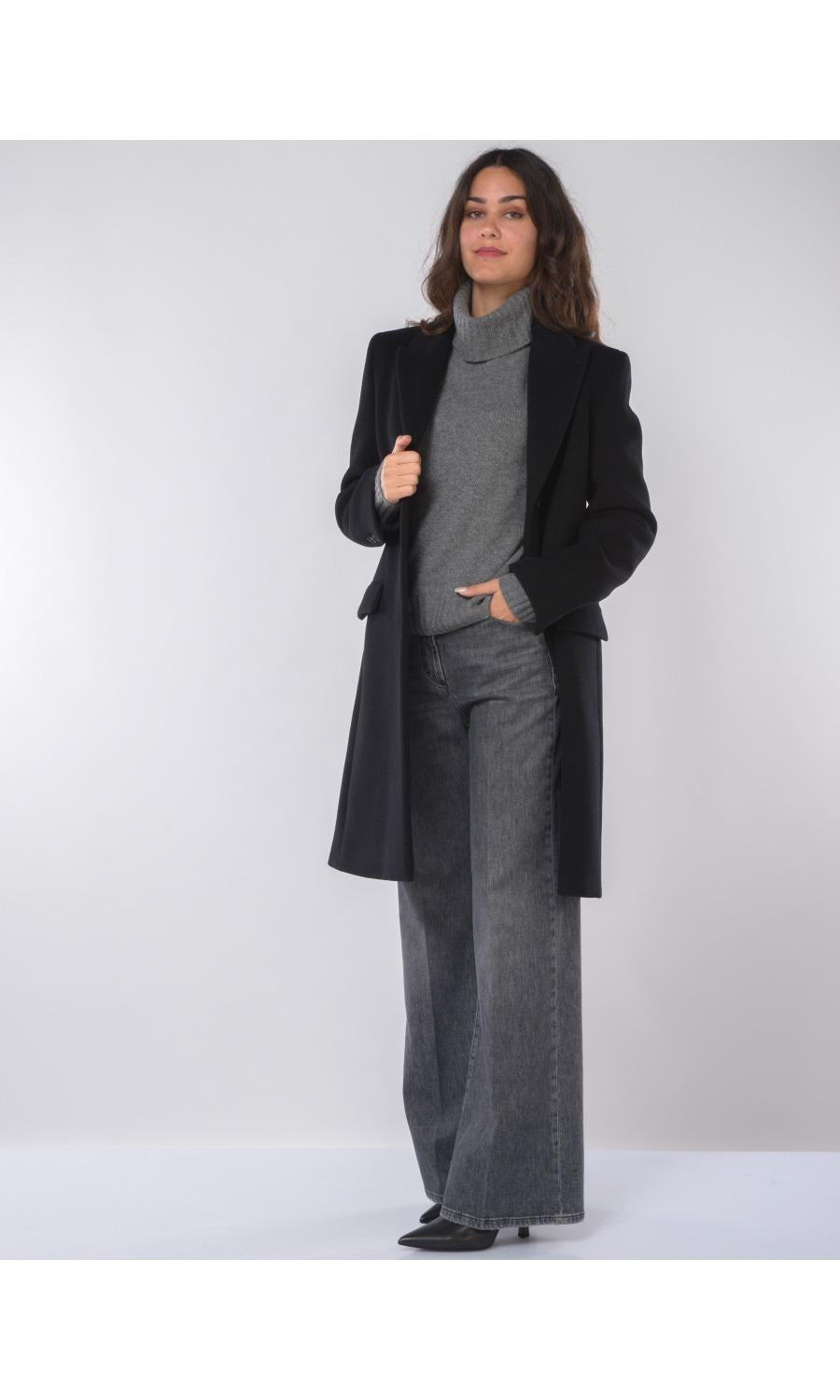 Women's Single Breasted Wool Blend Coat
