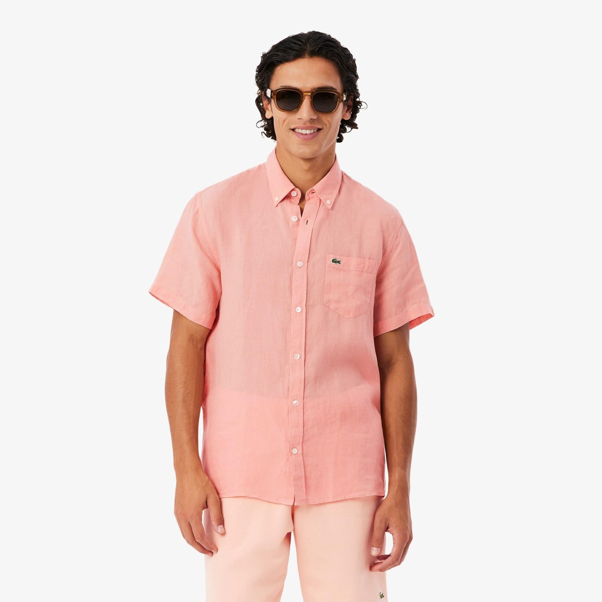 Camicia di lino a maniche corte CH5699 UI2 LACOSTE 