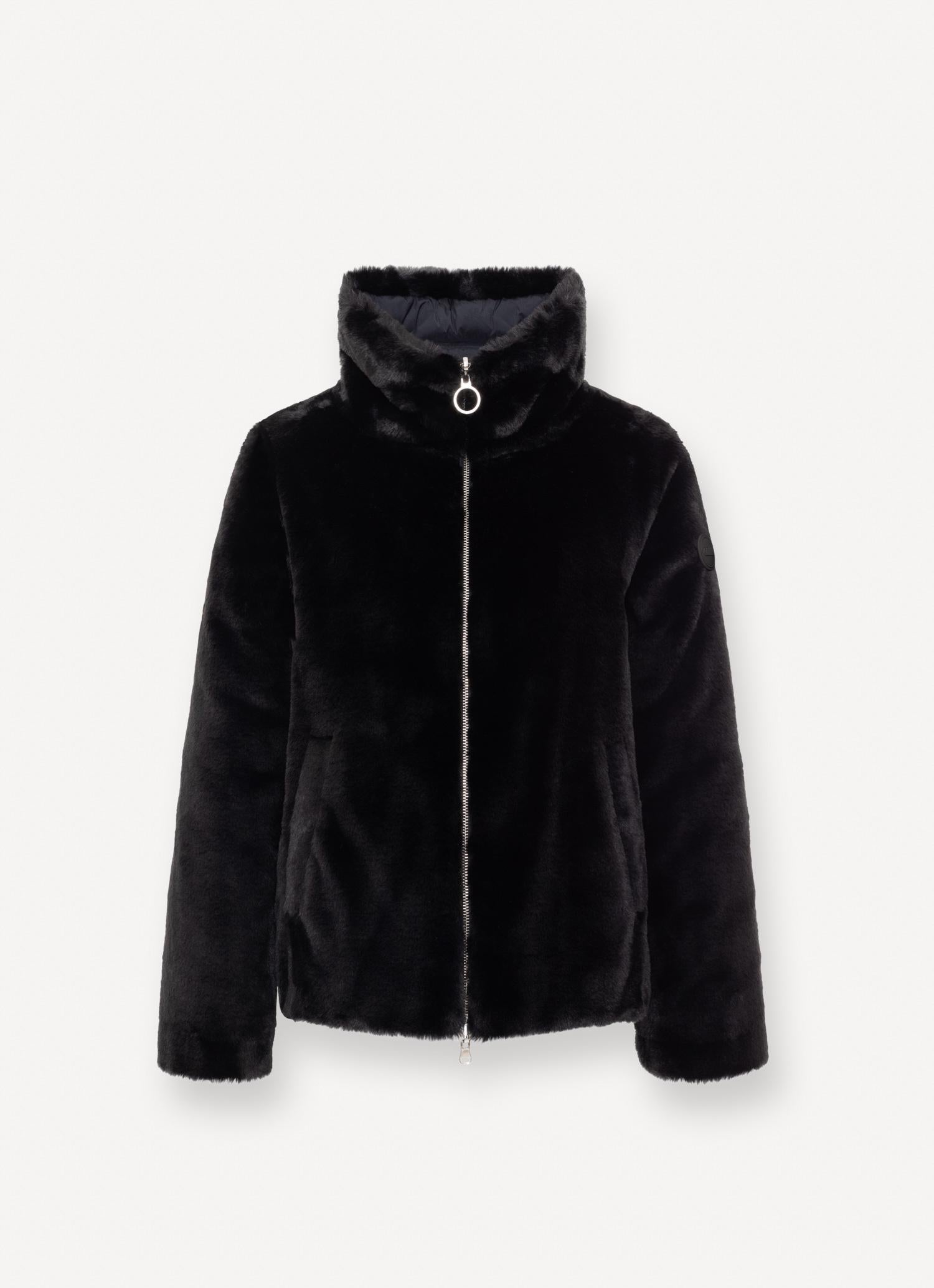 Women's reversible fur down jacket