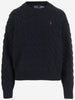 Maglione in cotone con lavorazione a trecce