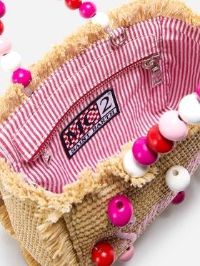 Borsa Vanity Mini Straw con manico perline<BR/> VAMI009 00347L MC2 SAINT BARTH 