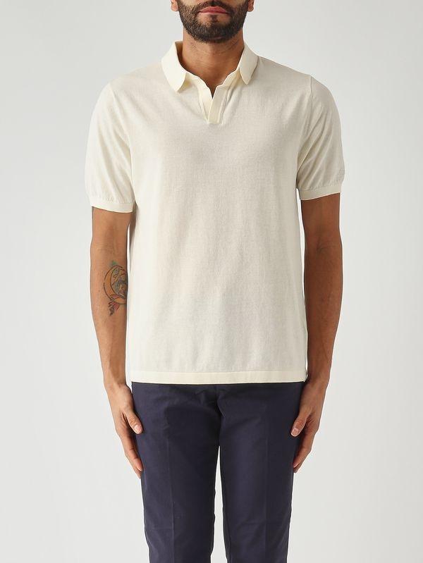 Polo Sloan in maglia crema senza bottoni SLO0001 00095L MC2 SAINT BARTH 