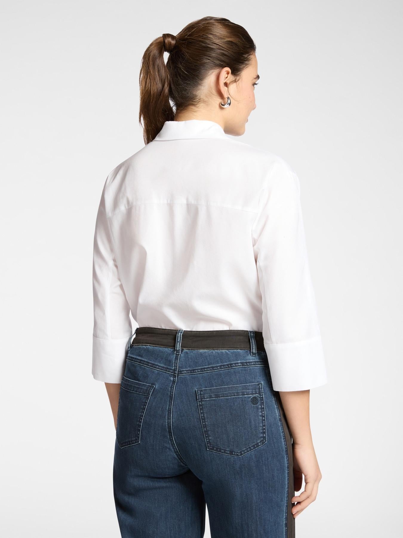 Camicia in popeline maniche tre quarti<BR/> 2043Z100037N 01 ELENA MIRO 
