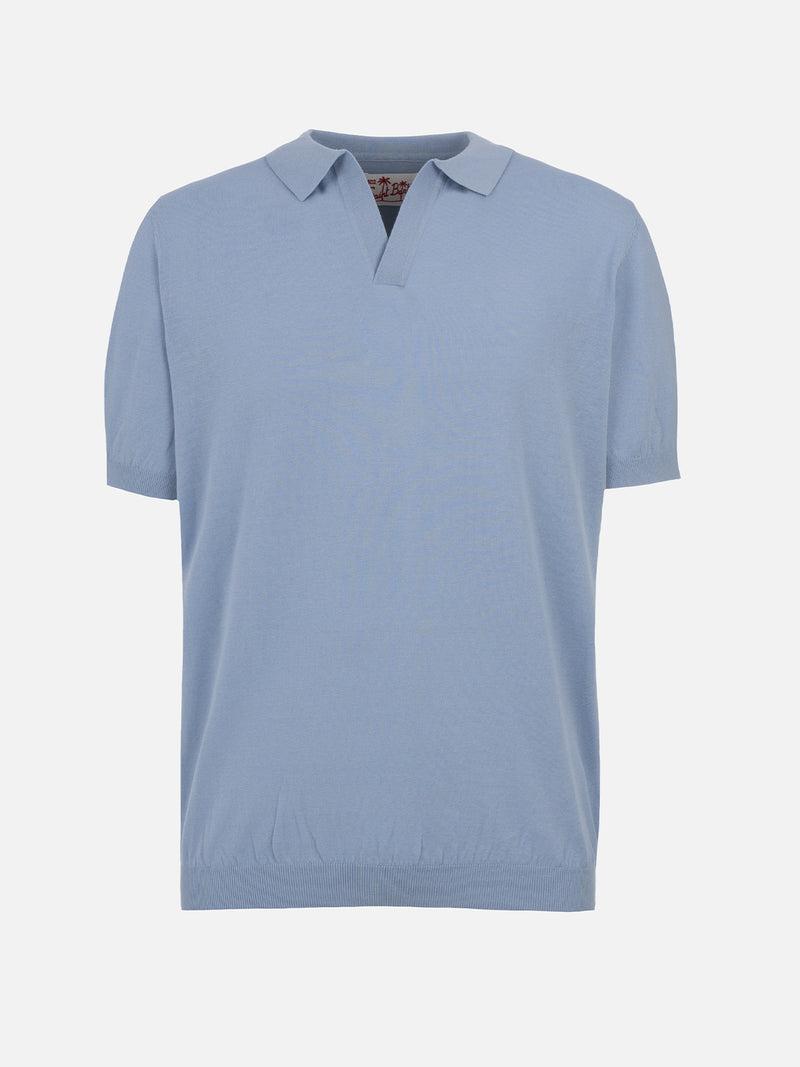 Polo da uomo in maglia azzurra Sloan SLO0001 00110H MC2 SAINT BARTH 