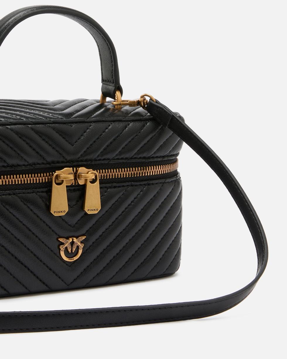 Beauty case a tracolla piccolo in nappa chevron<BR/> 106382A0GK Z99Q PINKO 