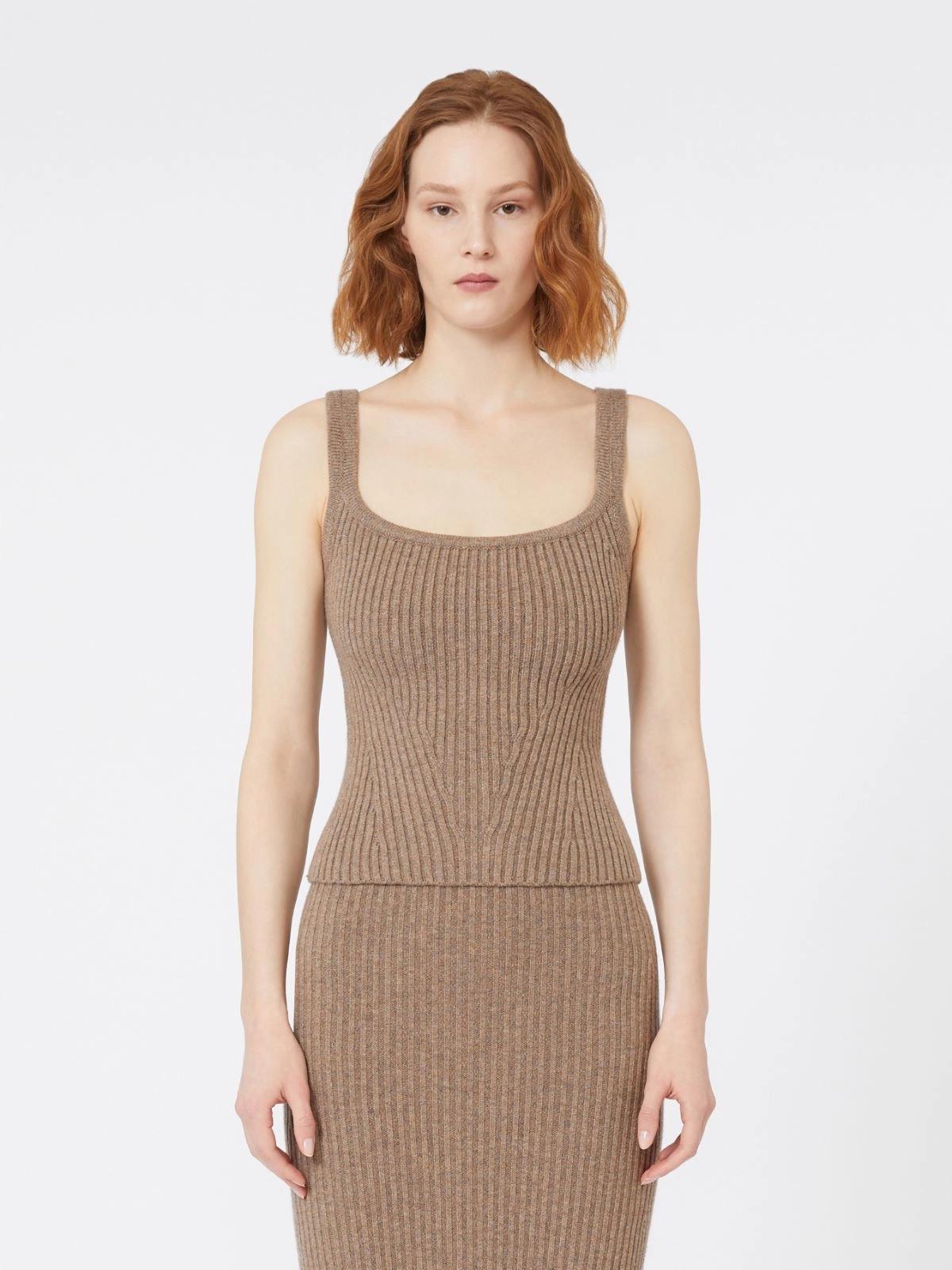 Top in filato di lana e cachemire - Nocciola<BR/> ARETUSA1234 002 MAX MARA 