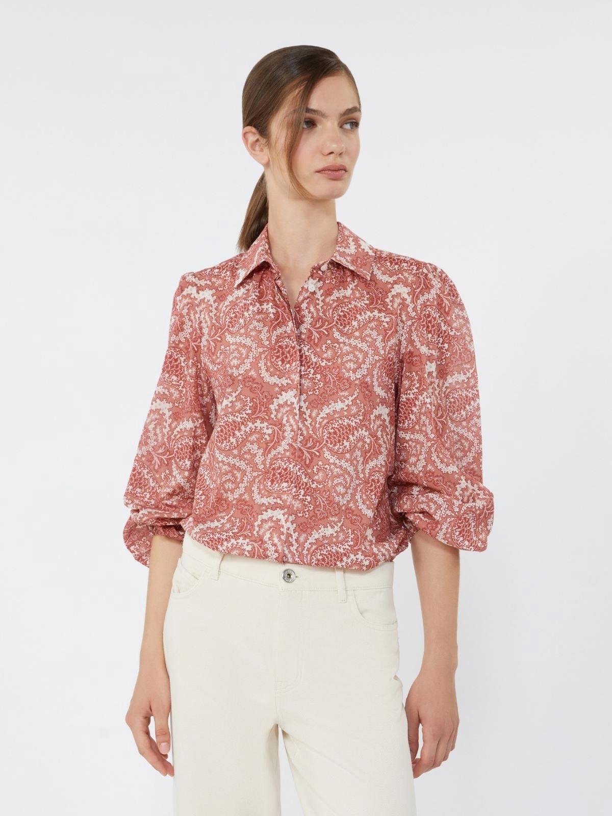 Camicia in voile di cotone stampato - CILIEGIA<BR/> WKDPERIODI 002 WEEKEND 