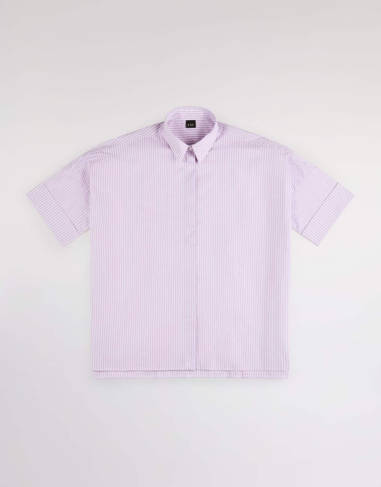 Camicia Comfort Fit in Popeline Stretch<BR/> NCWA552552SZCM L011 FAY 