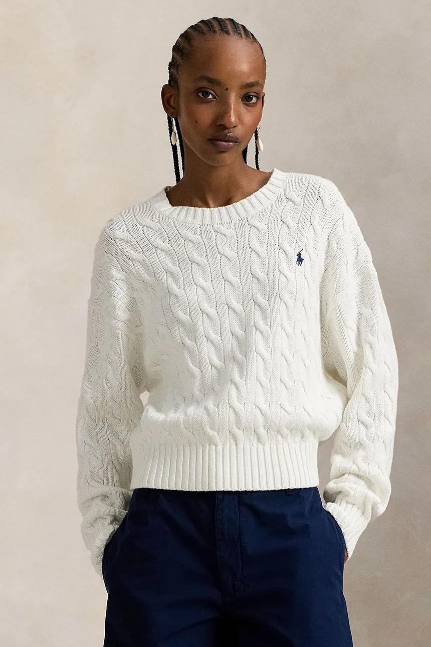 Maglione in cotone con lavorazione a trecce 211A96245 003 RALPH LAUREN 