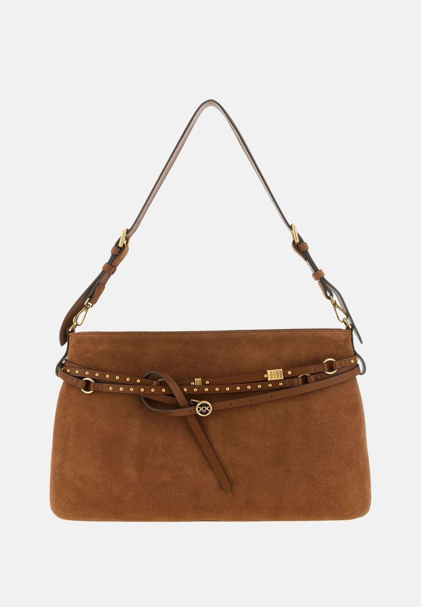 Borsa a spalla grande Belt Bag Big in suede 105903A0F6 L17Q PINKO 