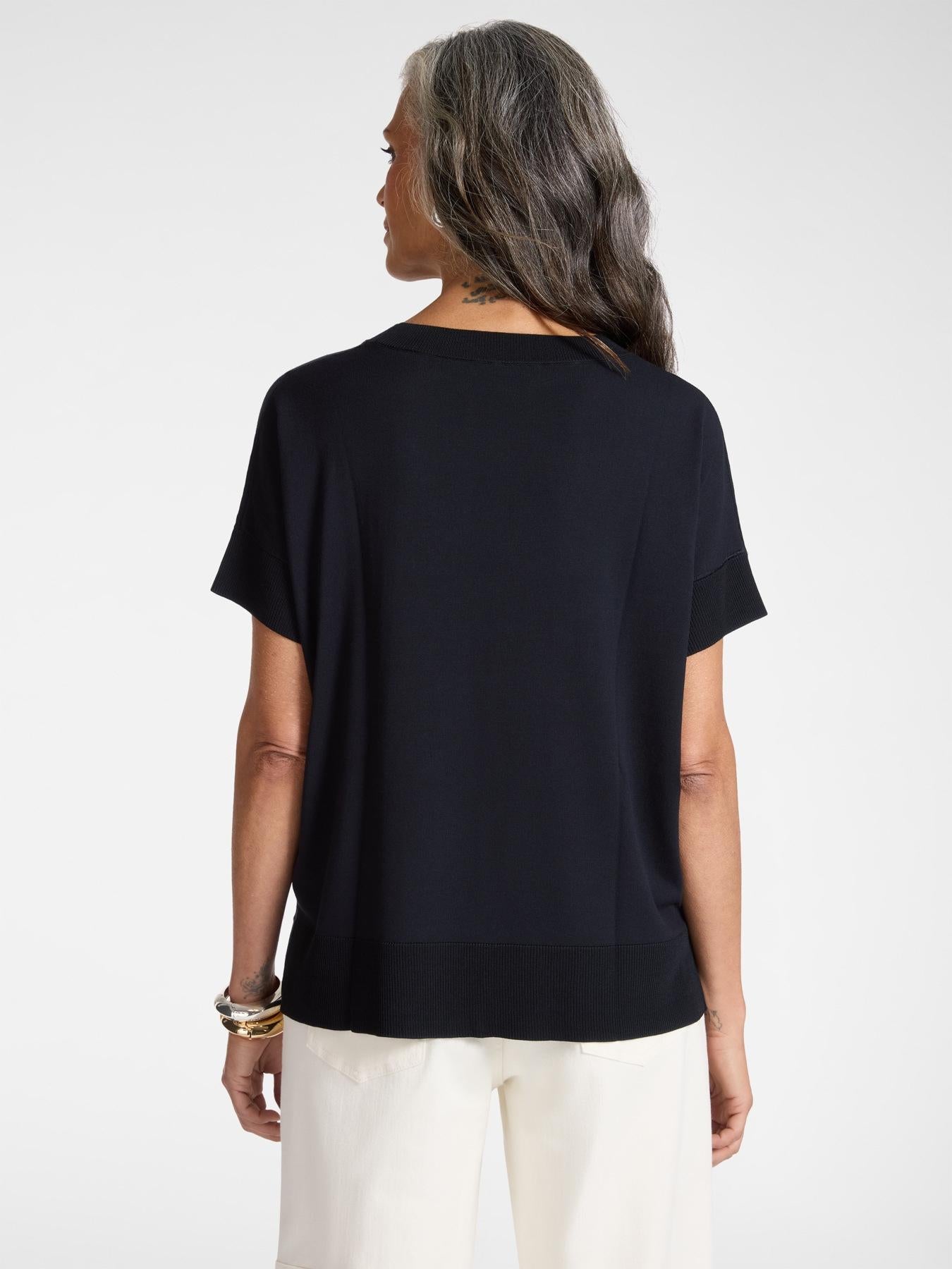 Maglia maniche corte misto viscosa<BR/> M606Z000748N 34 ELENA MIRO 