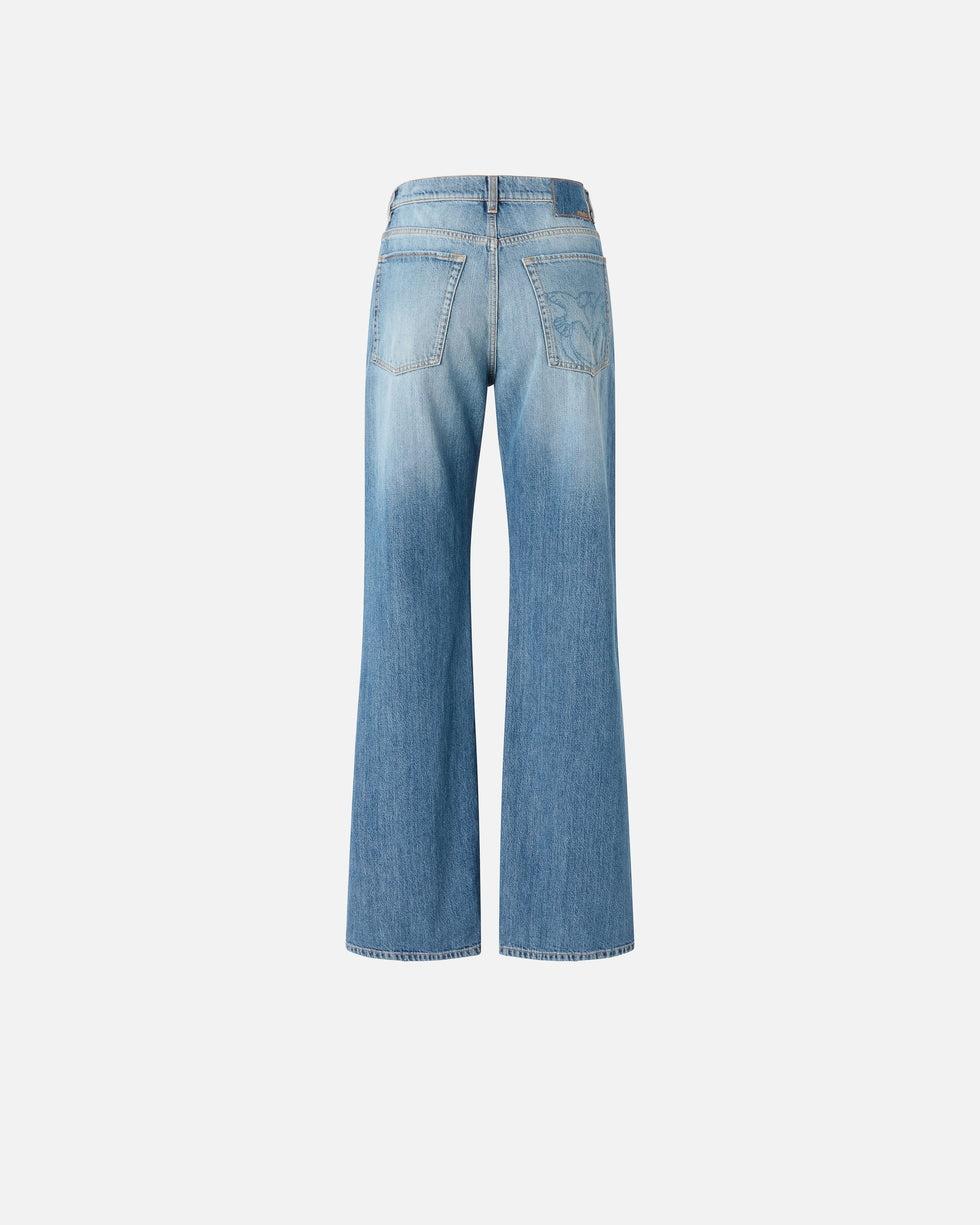 Wanda Jeans wide leg con scoloriture<BR/> 101733A323 PJO PINKO 