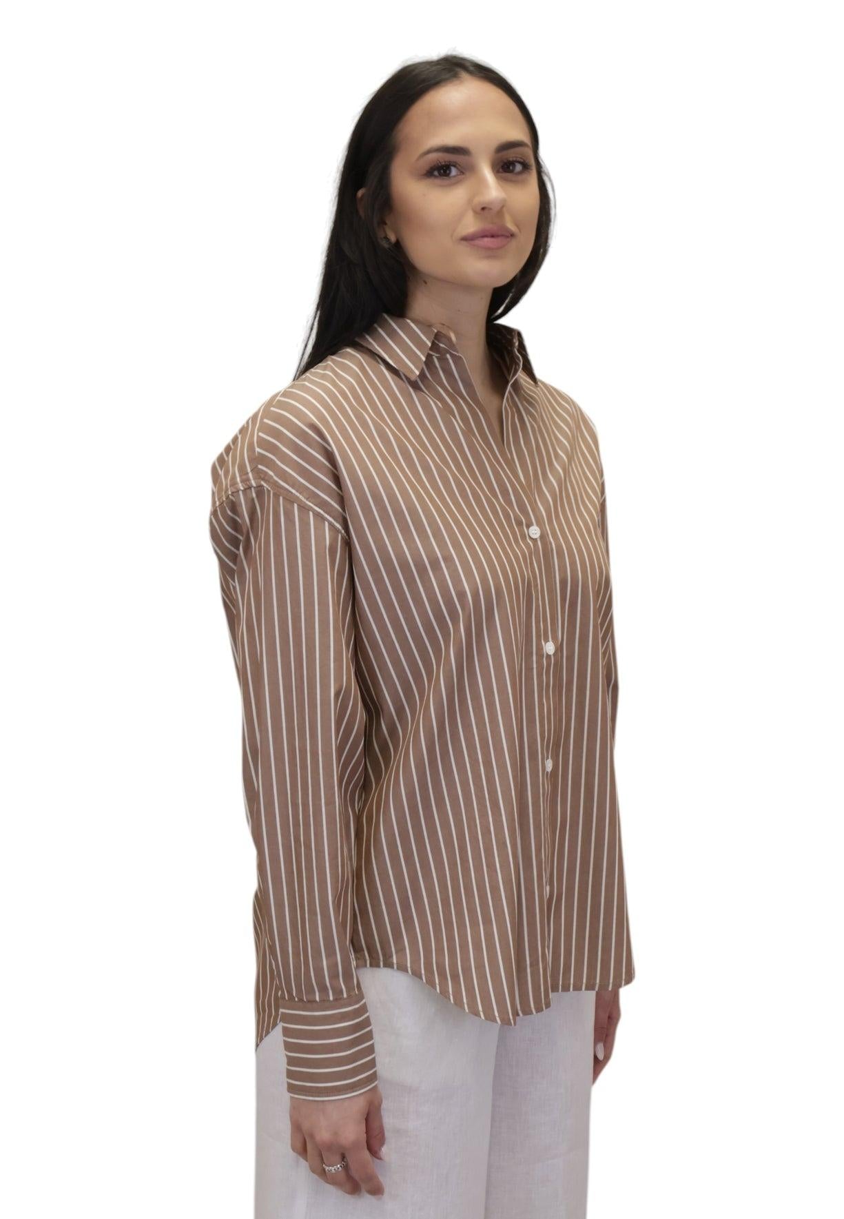 Bluse e camicie Donna Mc2 Saint Barth - Cristal Cotton Stripes Tiny V Princesse CYS0001 01378L MC2 SAINT BARTH 