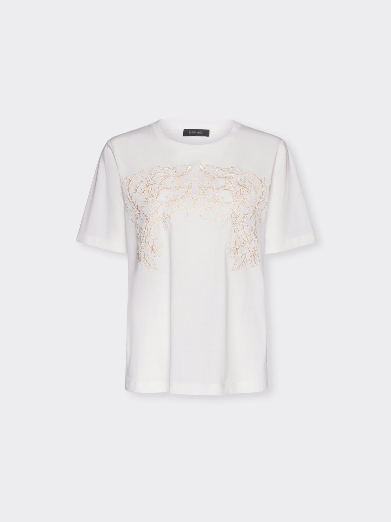 T-shirt con ricamo floreale<BR/> G348Z000560N 11 ELENA MIRO 