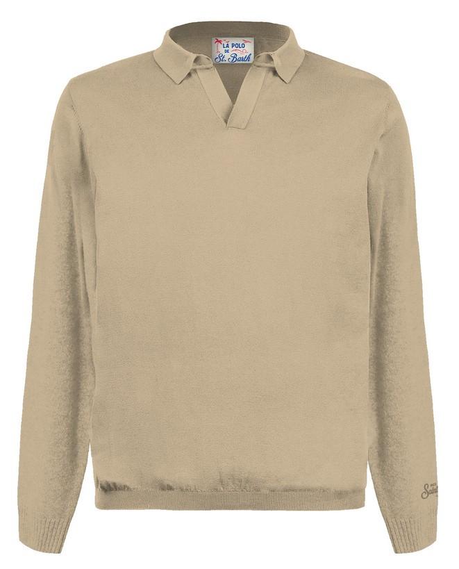 Polo Sloan in maglia manica lunga senza bottoni