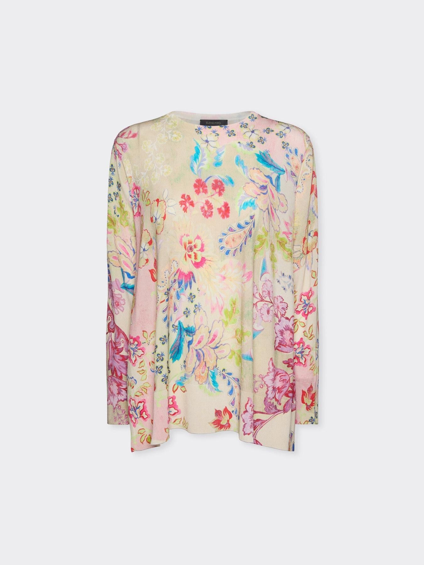 Maglia stampata misto viscosa<BR/> M604Z000745N S3 ELENA MIRO 