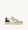 SNEAKERS MEDALIST LOW SUPER VINTAGE IN PELLE LIMESTONE BIANCA E BLUE