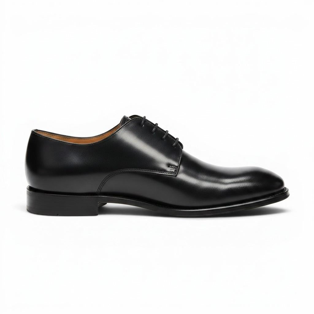 Derby nera con suola in cuoio 4716 NERO BERWICK 