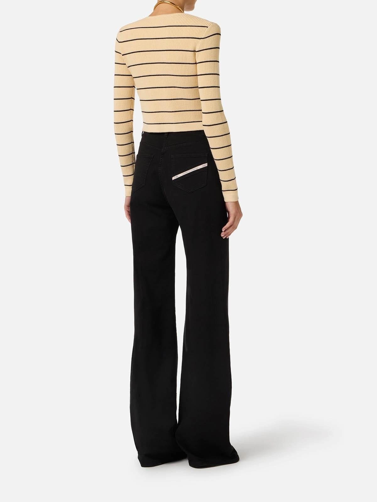 Jeans a palazzo con dettaglio logo PJ23N61E2 110 ELISABETTA FRANCHI 