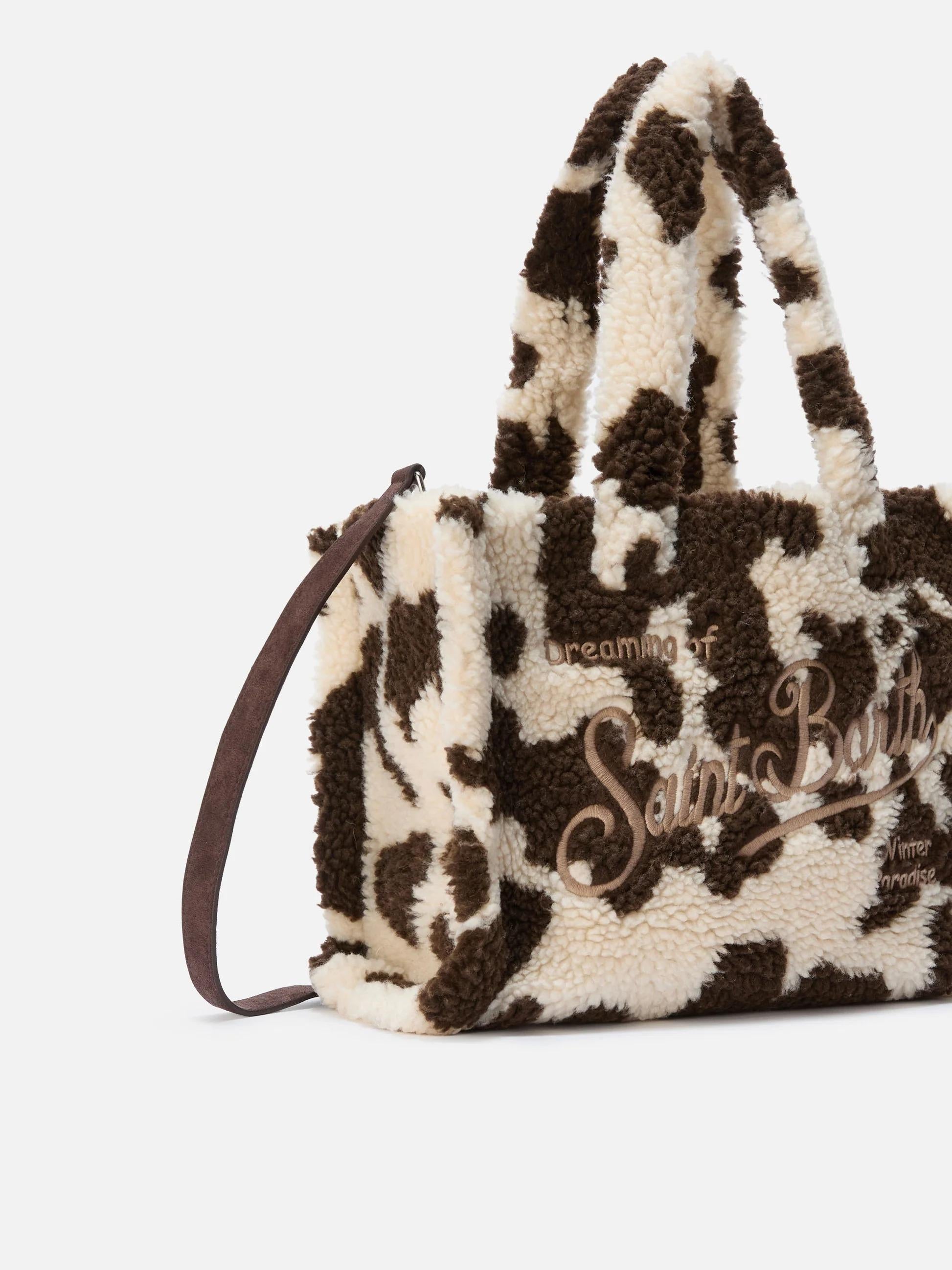 Borsa a mano Colette Teddy in sherpa muccato<BR/> COL0032 00286I MC2 SAINT BARTH 