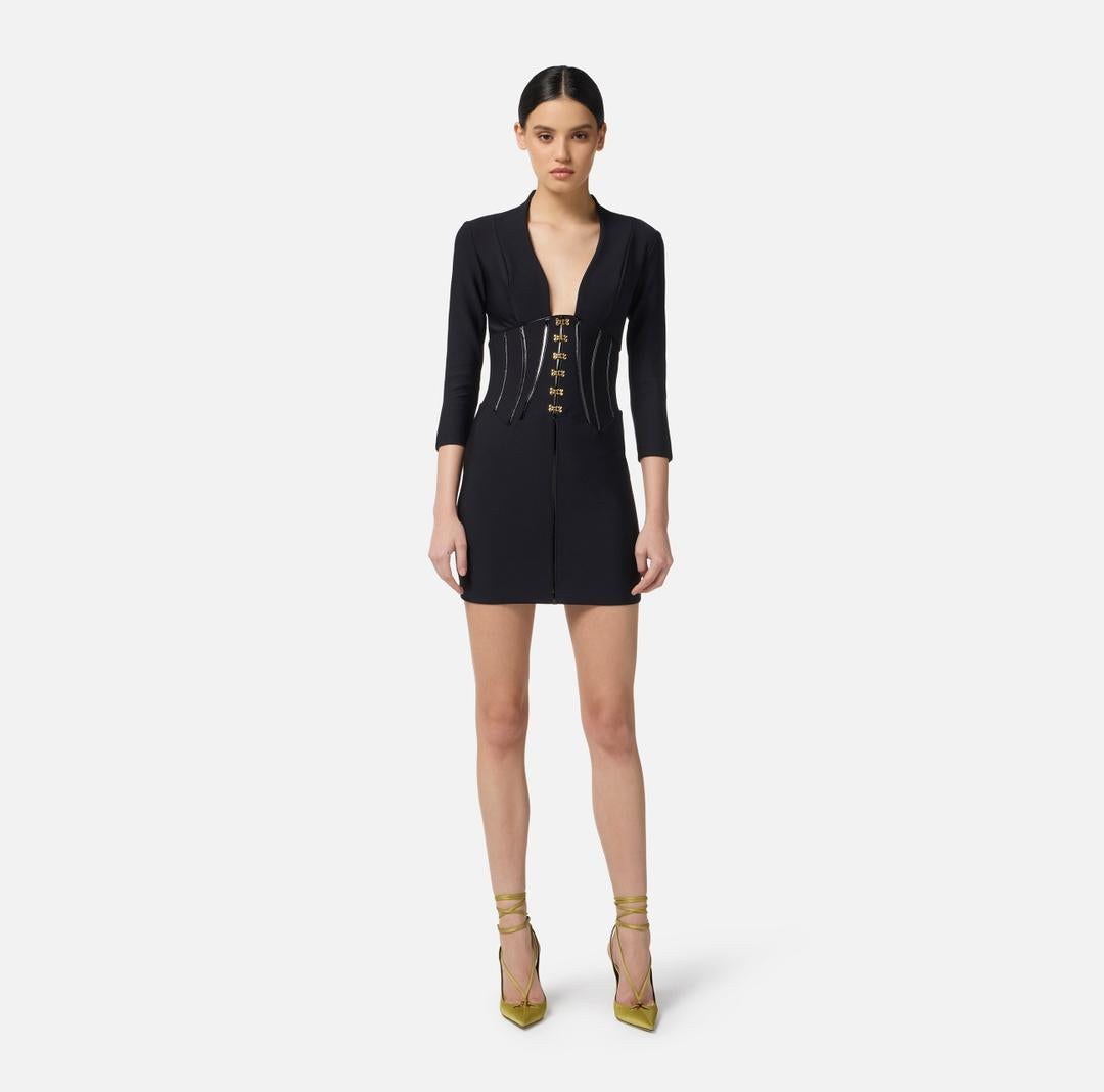 Abito in neoprene con dettagli corsetto AB79757E2 110 ELISABETTA FRANCHI 