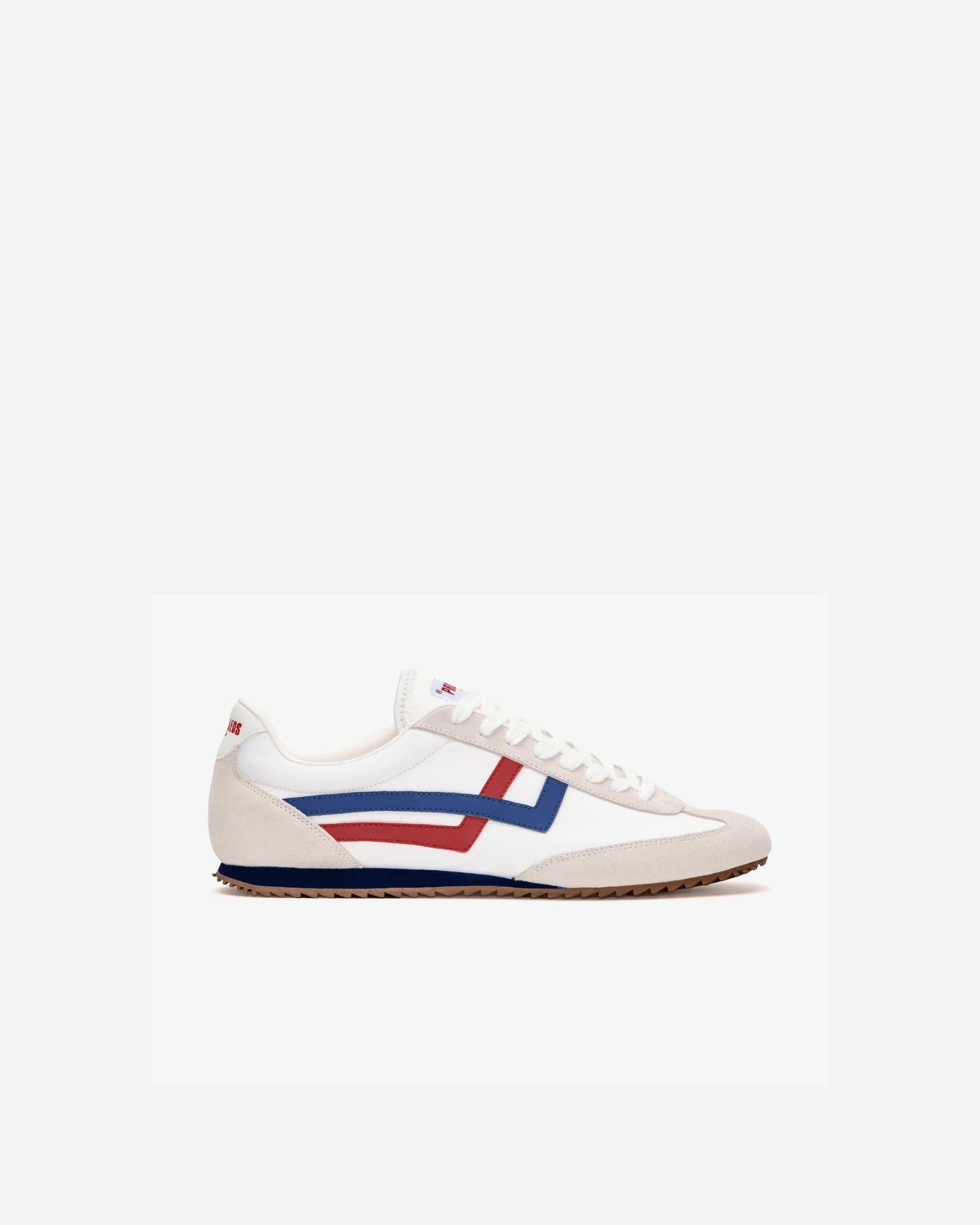 Racer 77 in nylon bianco e rosso/blu<BR/><BR/> R7226SLM WH00002 PRO-KEDS 
