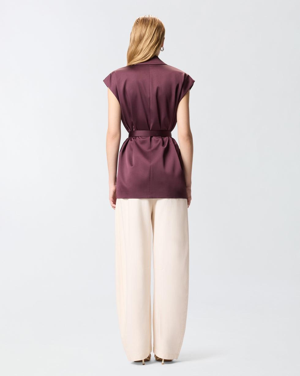 Giacca smanicata in satin<BR/> 106585A1Y5 R57 PINKO 